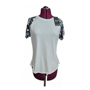 Under Armour Fitted Coolswitch White and Black Short Sleeve Tee Womens